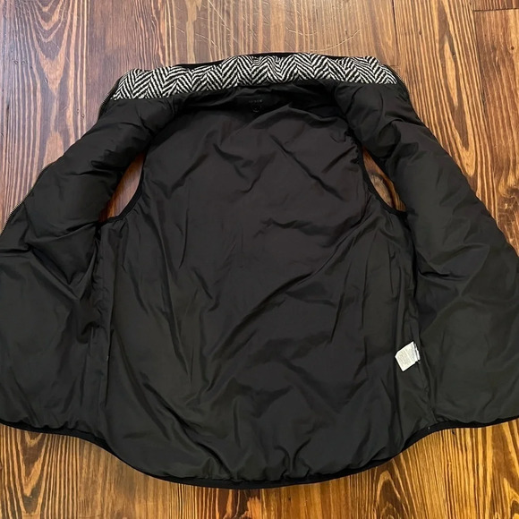 J. CREW Herringbone Excursion Quilted Down Puffer Vest Double Zipper - Picture 5 of 9